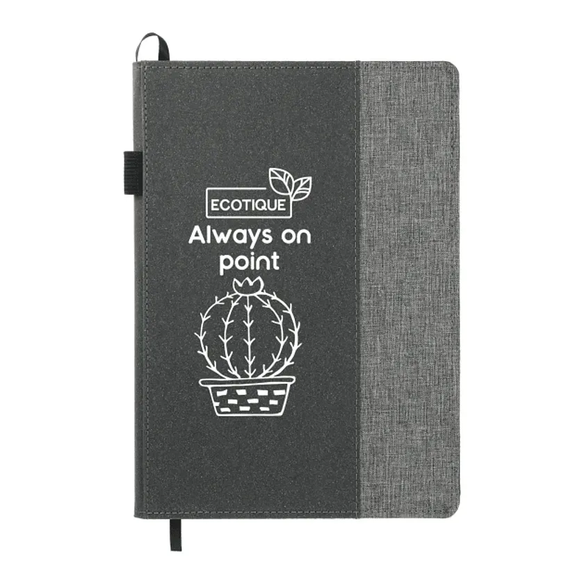 Customized Reclaim RPET Refillable JournalBook with Recycled Leather Cover - 7"x10"