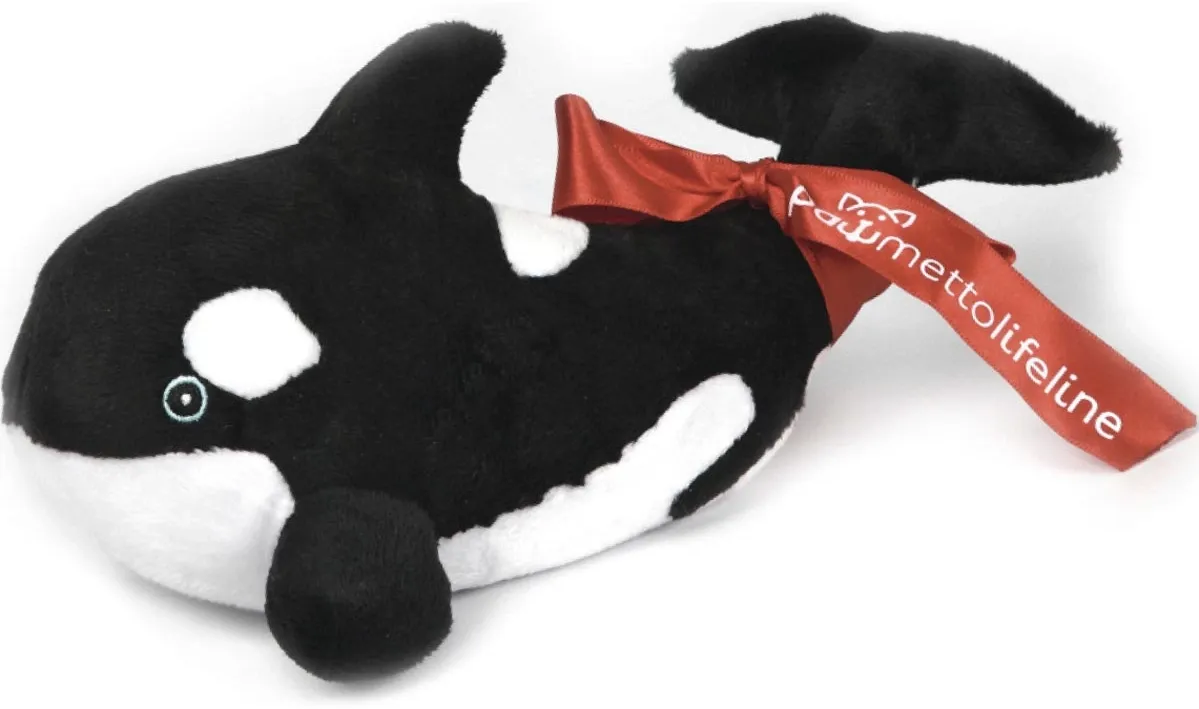 8" Aquatic Beanie Whale Orca