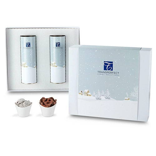 8" Dual Compartment Snack Tube Gift Set Box