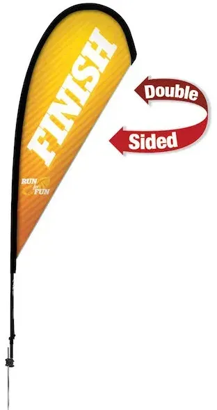 8' Premium Teardrop Sail Sign Kit (Double-Sided with Ground Spike)