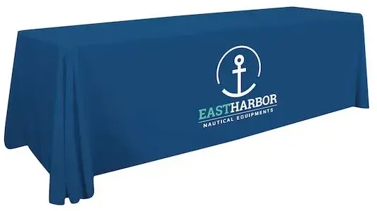 8' Stain-Resistant 4-Sided Table Throw (Full-Color Imprint, One Location)