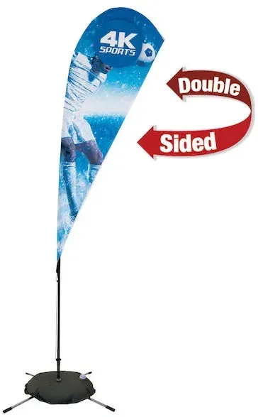 8' Streamline Teardrop Sail Sign Flag Kit (Double-Sided with Scissor Base)