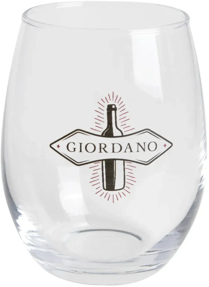 Custom Stemless Wine Glasses (9 oz) - Personalized with 2 Color Imprint