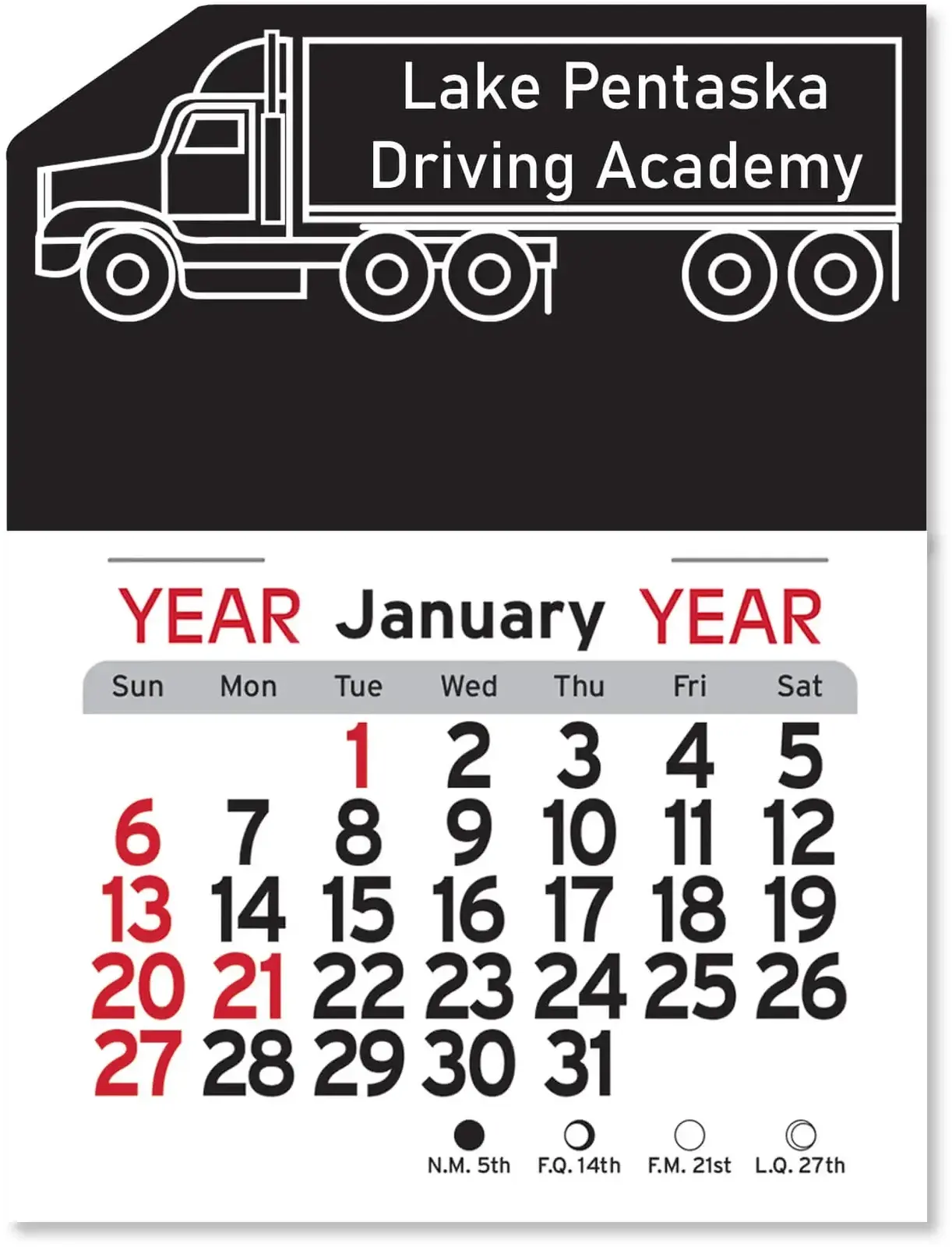 Custom Truck Calendar Pad