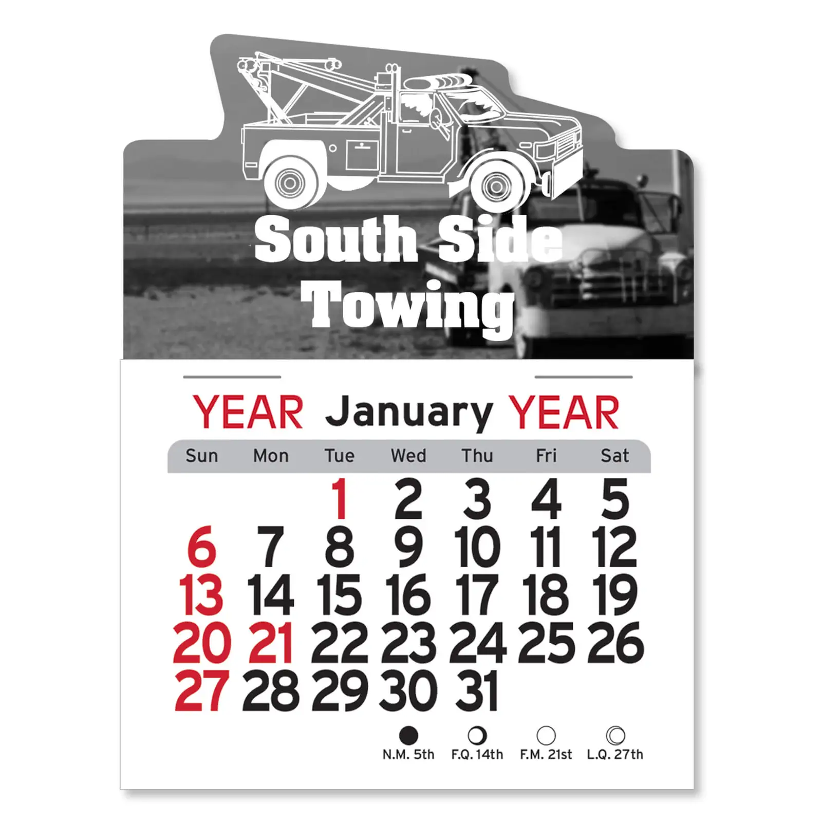 Tow Truck Peel-N-Stick® Calendar Pad