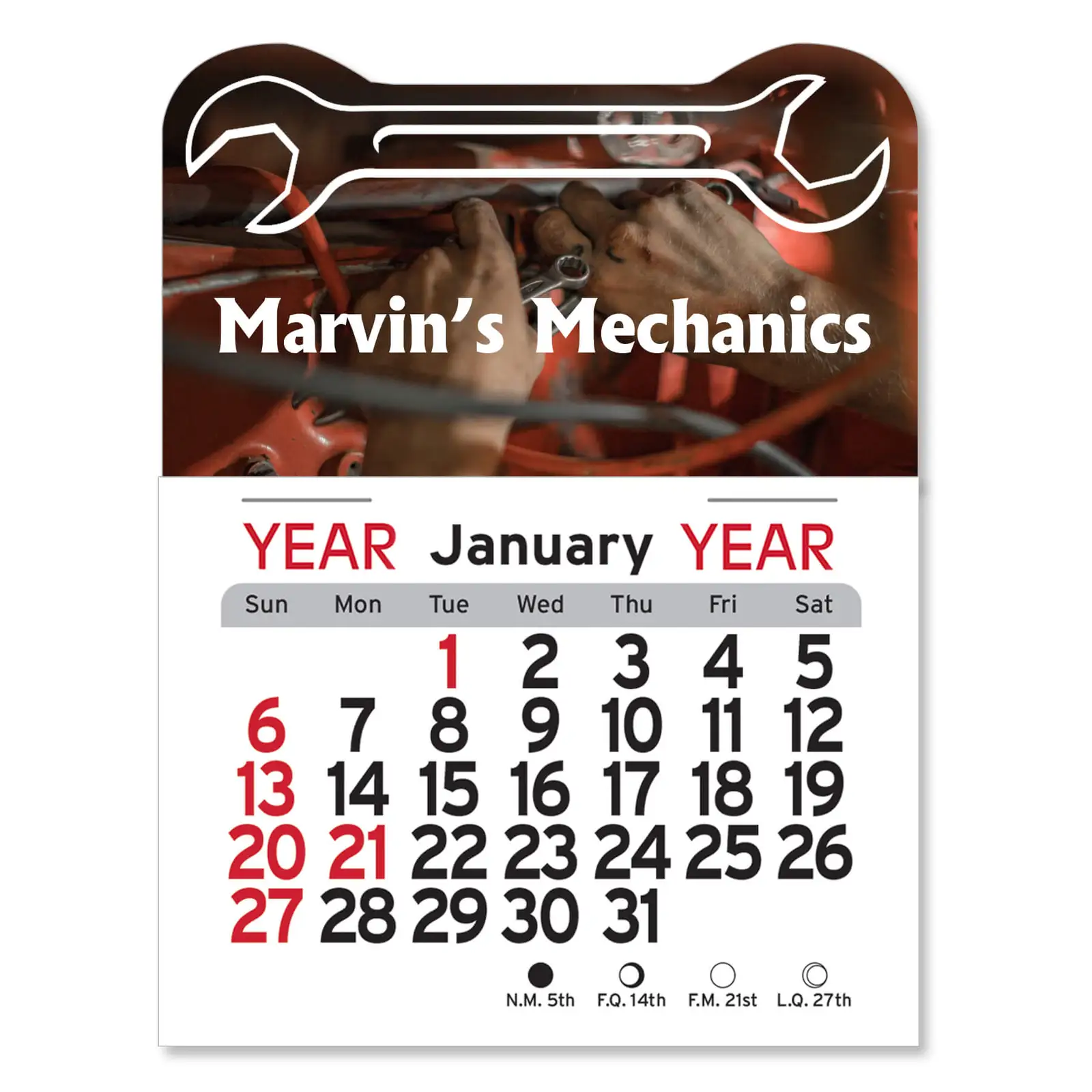 Peel-N-Stick® Wrench Calendar