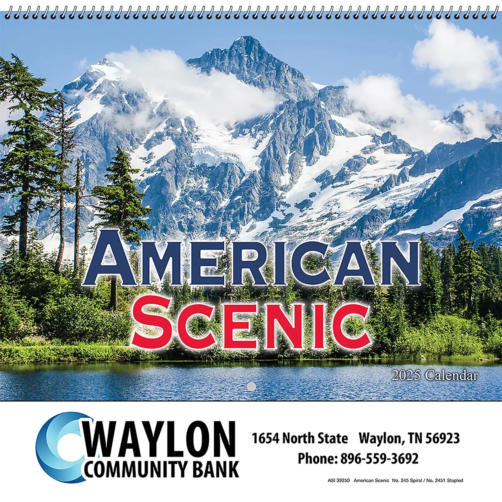 American Scenic Wall Calendar: 2025 Spiral Bound