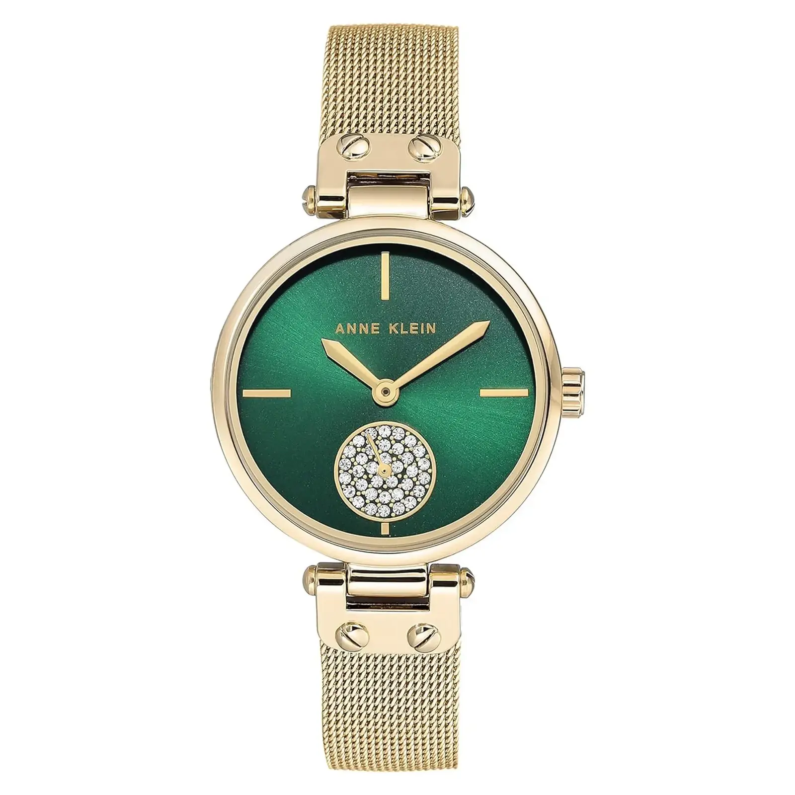 Anne Klein Women's Green Dial Mesh Bracelet Watch