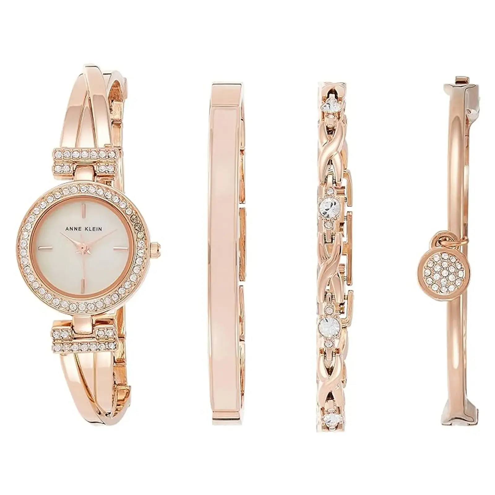 Anne Klein Women's Rose Gold Bracelet Watch Set