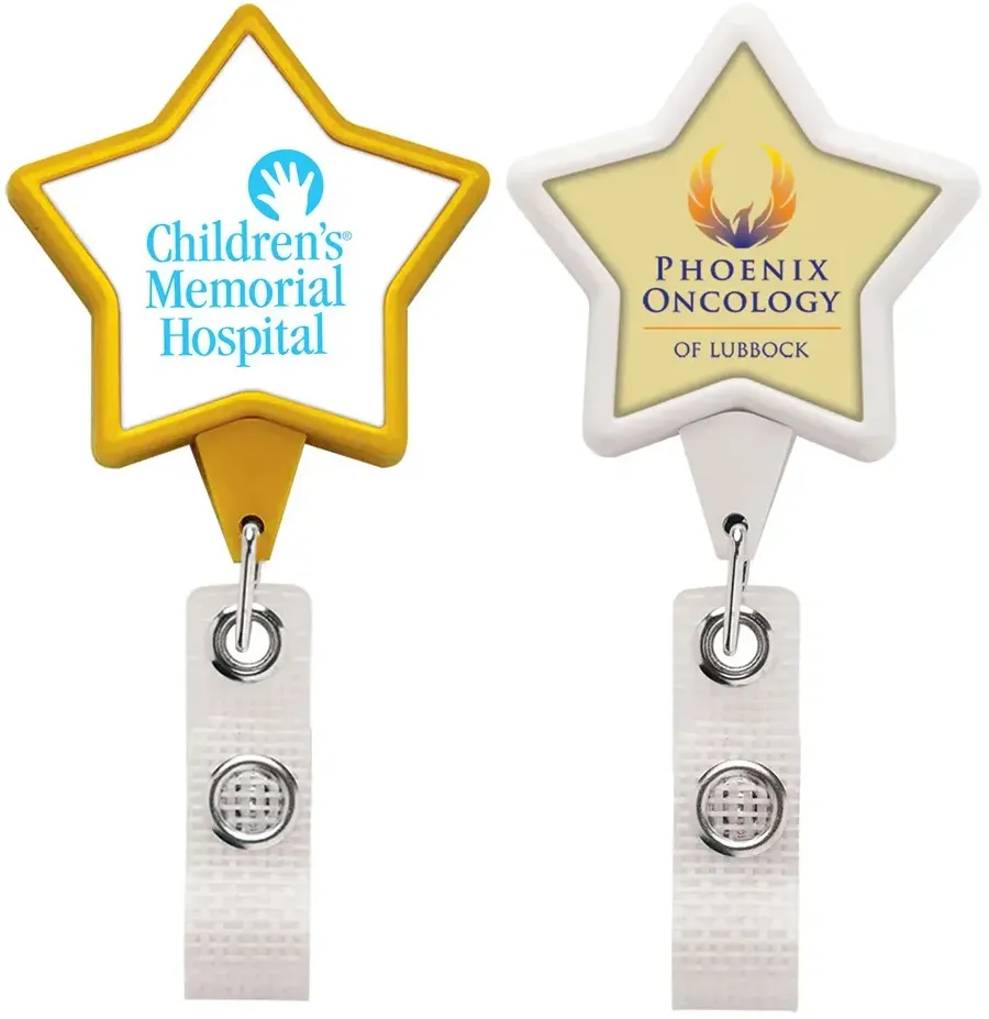 Anti-Microbial Star Shape Badge Reel (Single & Double Strap)