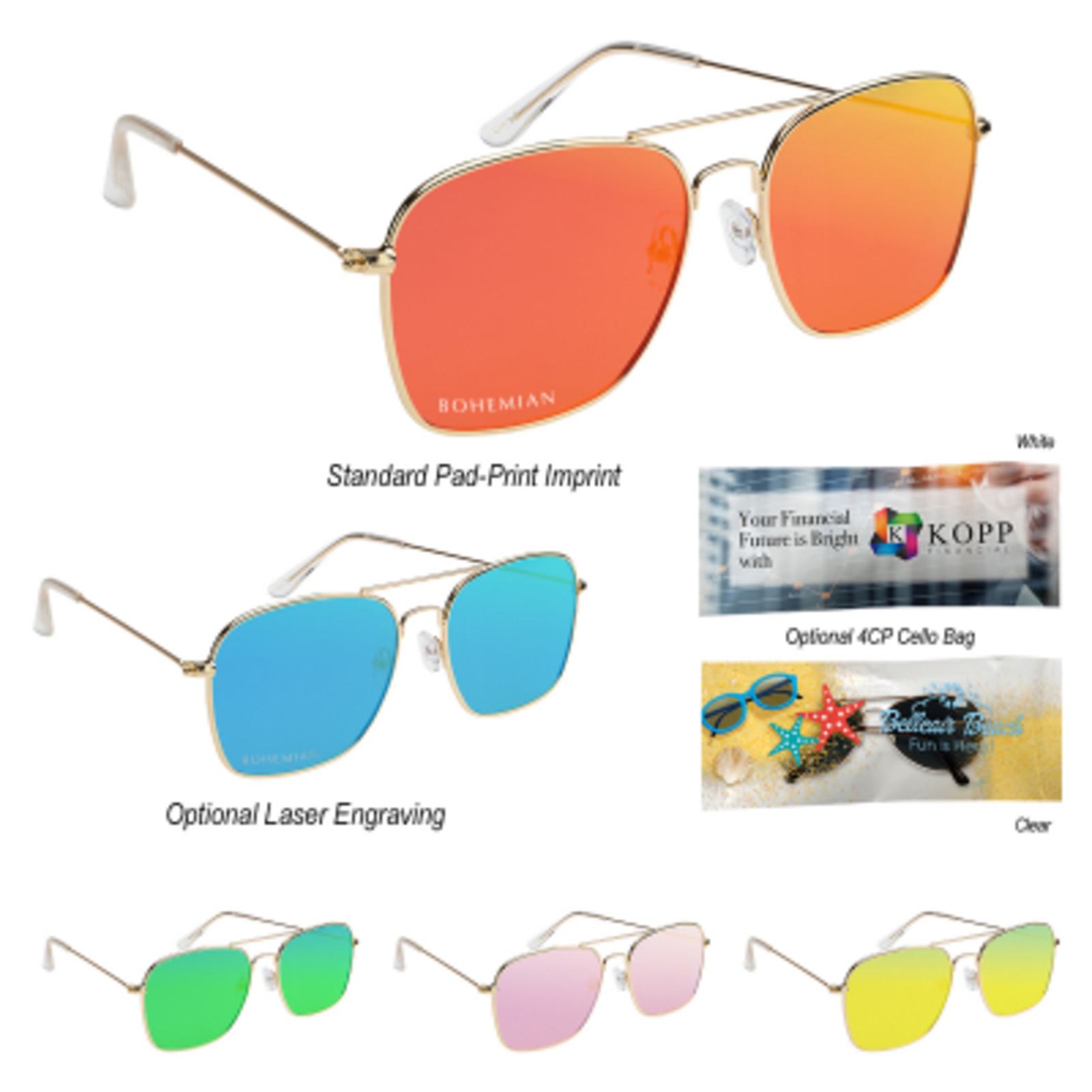 Aviator Sunglasses With Mirrored Lenses