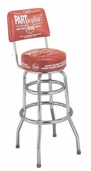 Back Double Ring Bar Stool with Seat & Band Logo