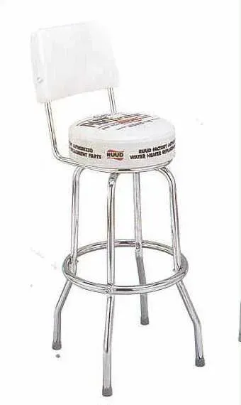 Back Single Ring Bar Stool with Logo on Seat