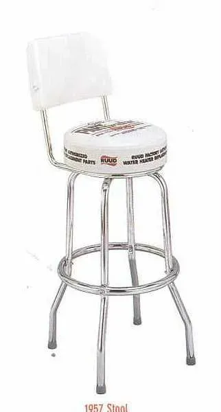 Back Single Ring Bar Stool with Seat & Back - 1 Side Logo