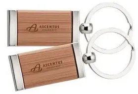 Imprinted Bamboo Key Ring