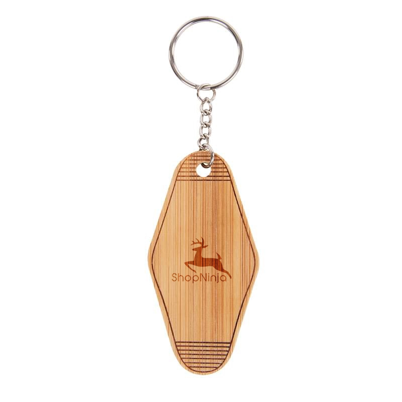 Bamboo Motel Keychain with Split Ring Attachment
