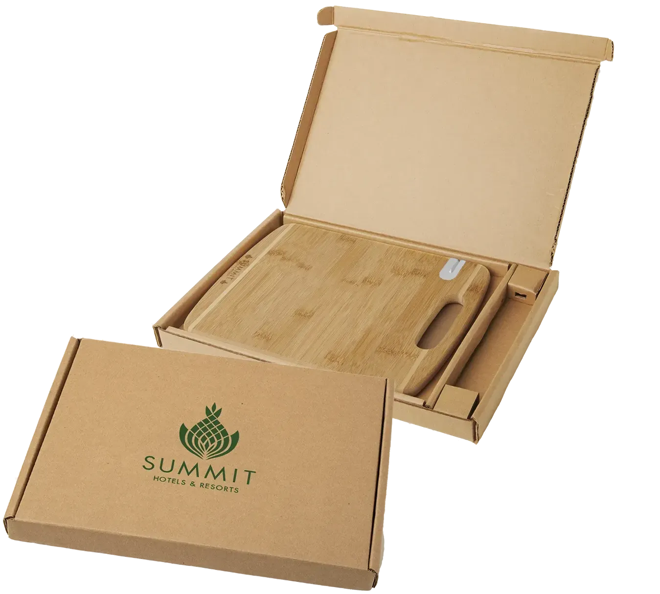 Logo Engraved Bamboo Sharpen-It™ Cutting Board Gift Set