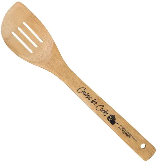 Imprinted Bamboo Slotted Spatula