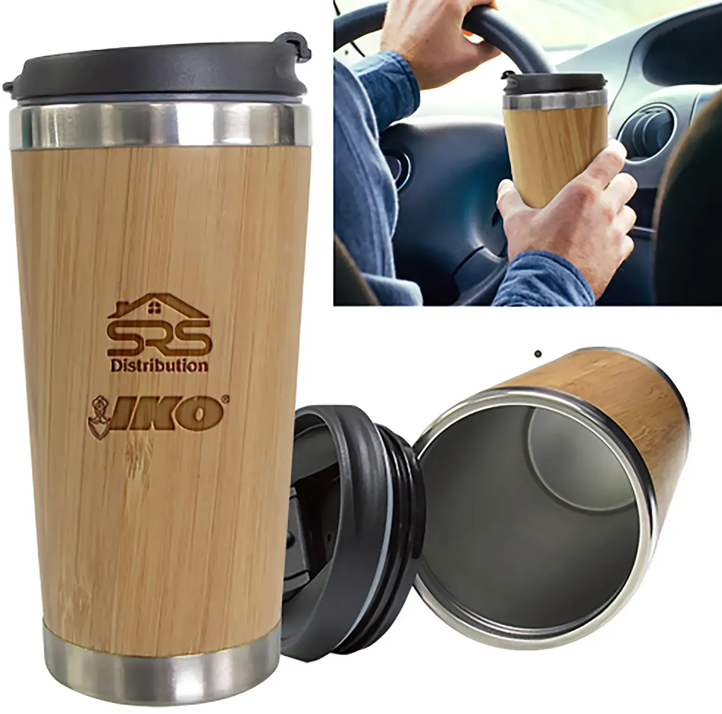 Custom Bamboo Travel Mug