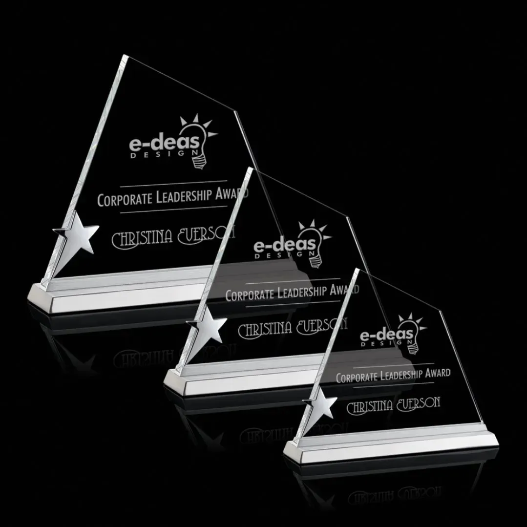 Custom Crystal Star Award - Aluminum Base