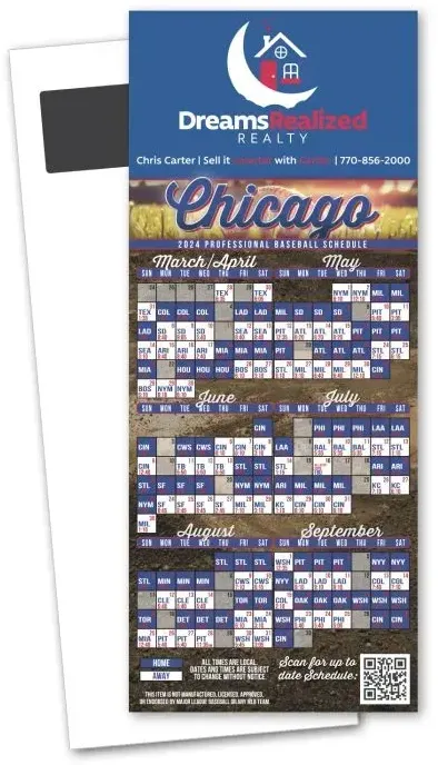 Baseball Schedule Magnetic Stick Up Card