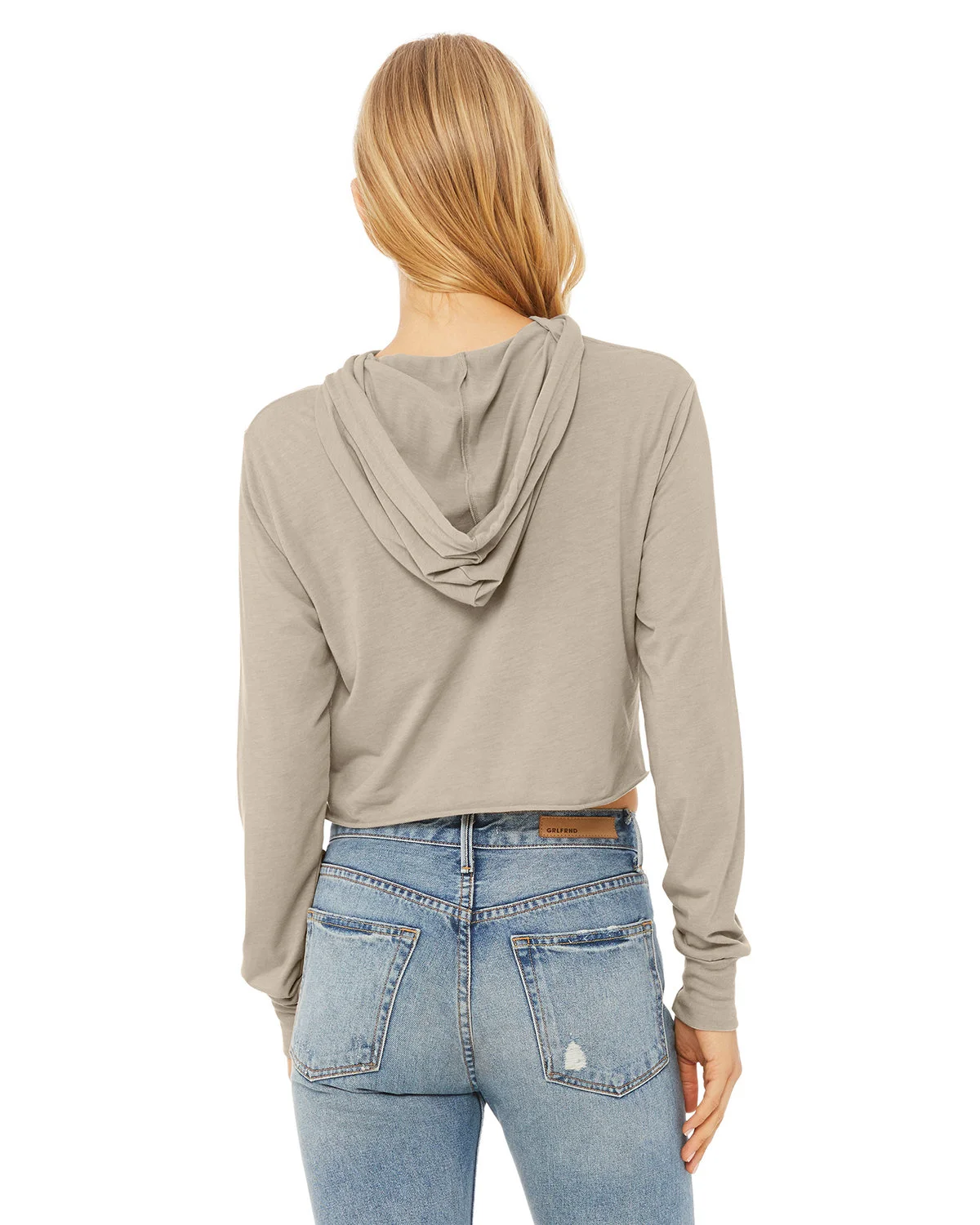 Bella + Canvas Ladies' Cropped Long Sleeve Hooded T-Shirt