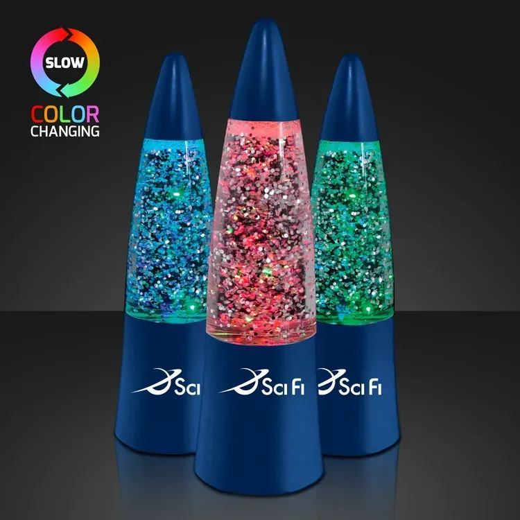 Blue LED Glitter Lamp