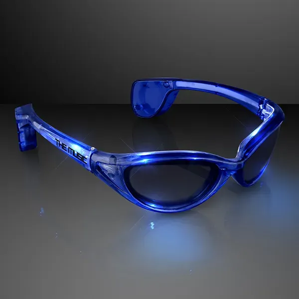 Blue Light Up Flashing Sunglasses