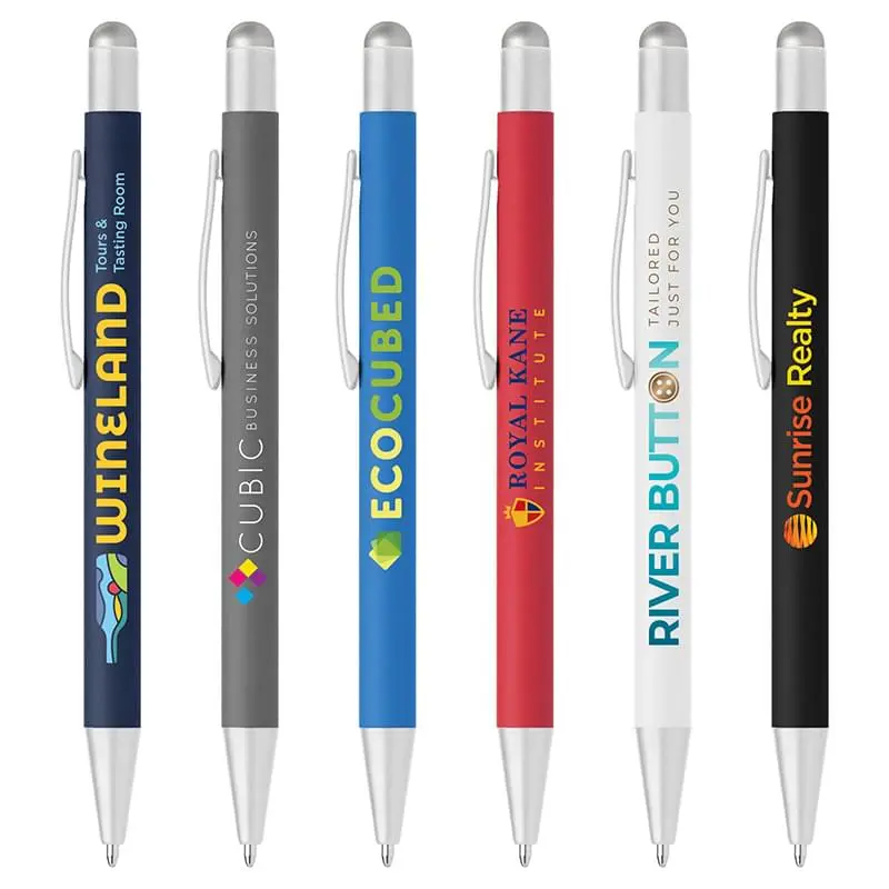 Bold Softy Satin with Stylus - Full Color Metal Pen