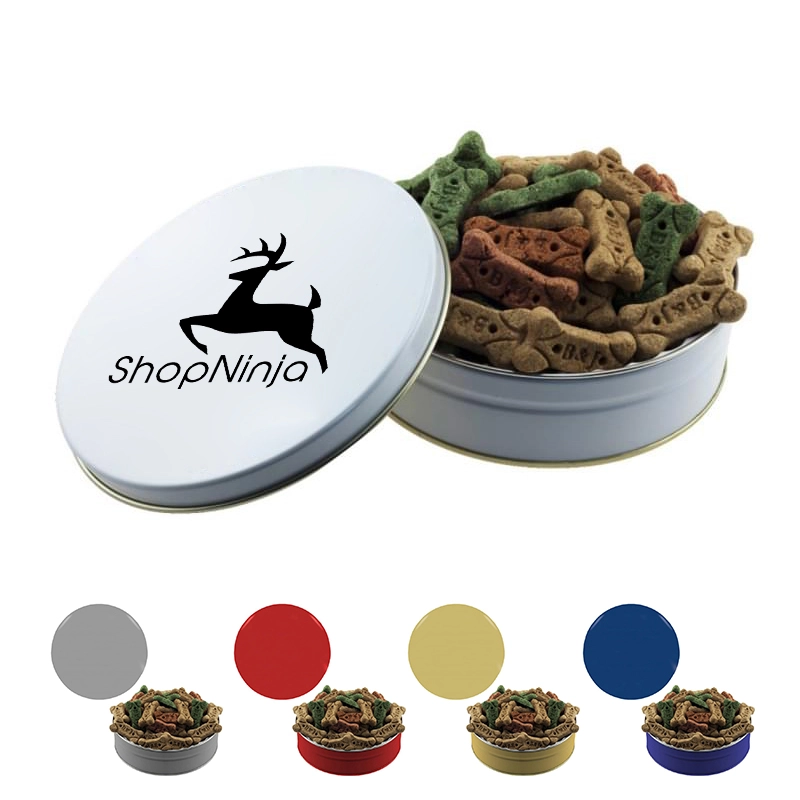 Bone-Shaped Dog Treats in Colored Large Tin