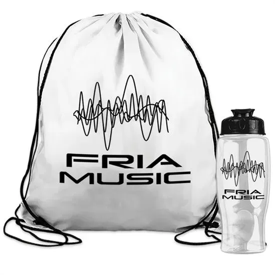 Custom Combo Kit: Bottle & Drawstring Backpack (27 oz)