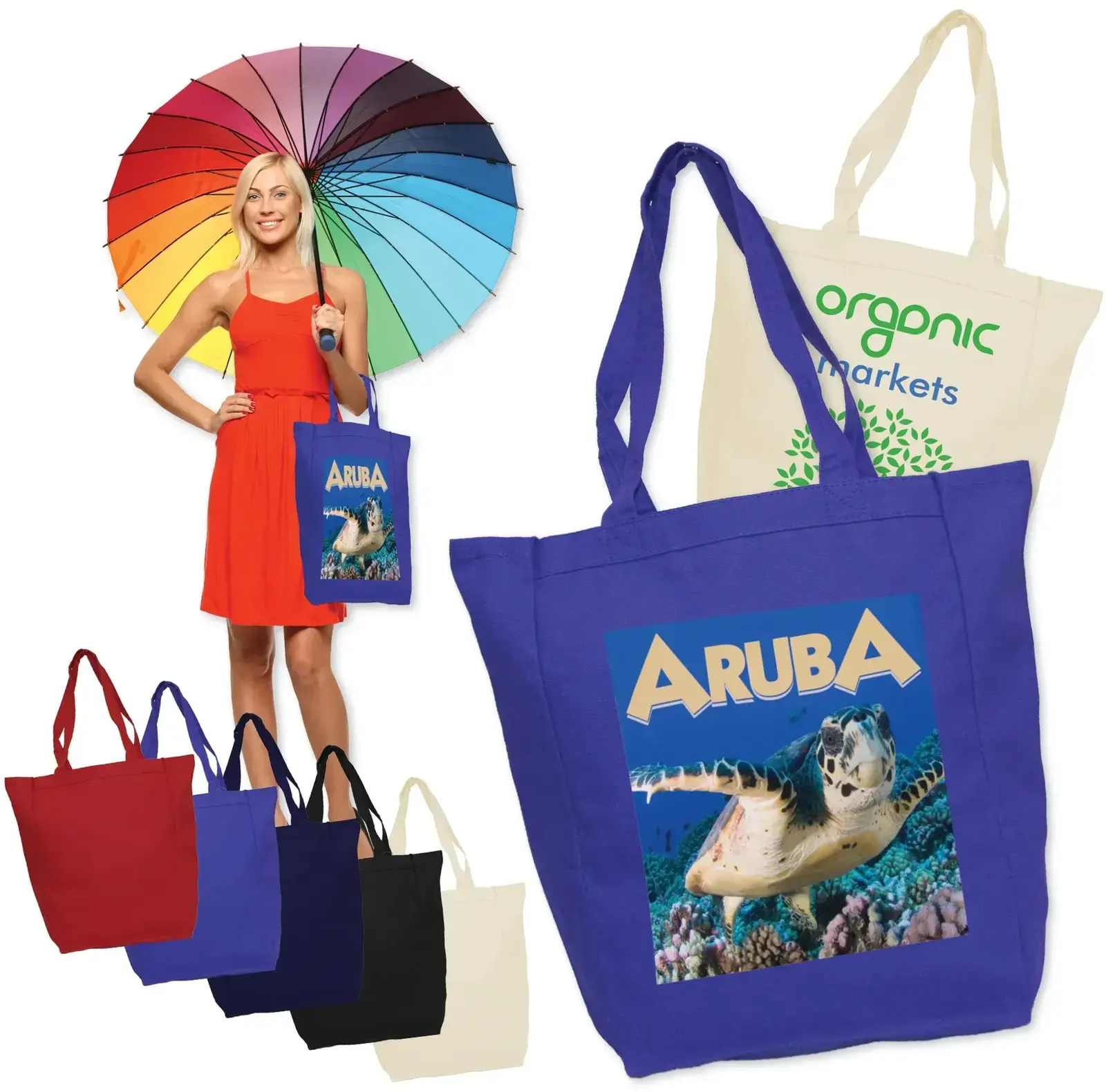 Customizable Aruba Cotton Canvas Promotional Tote Bag