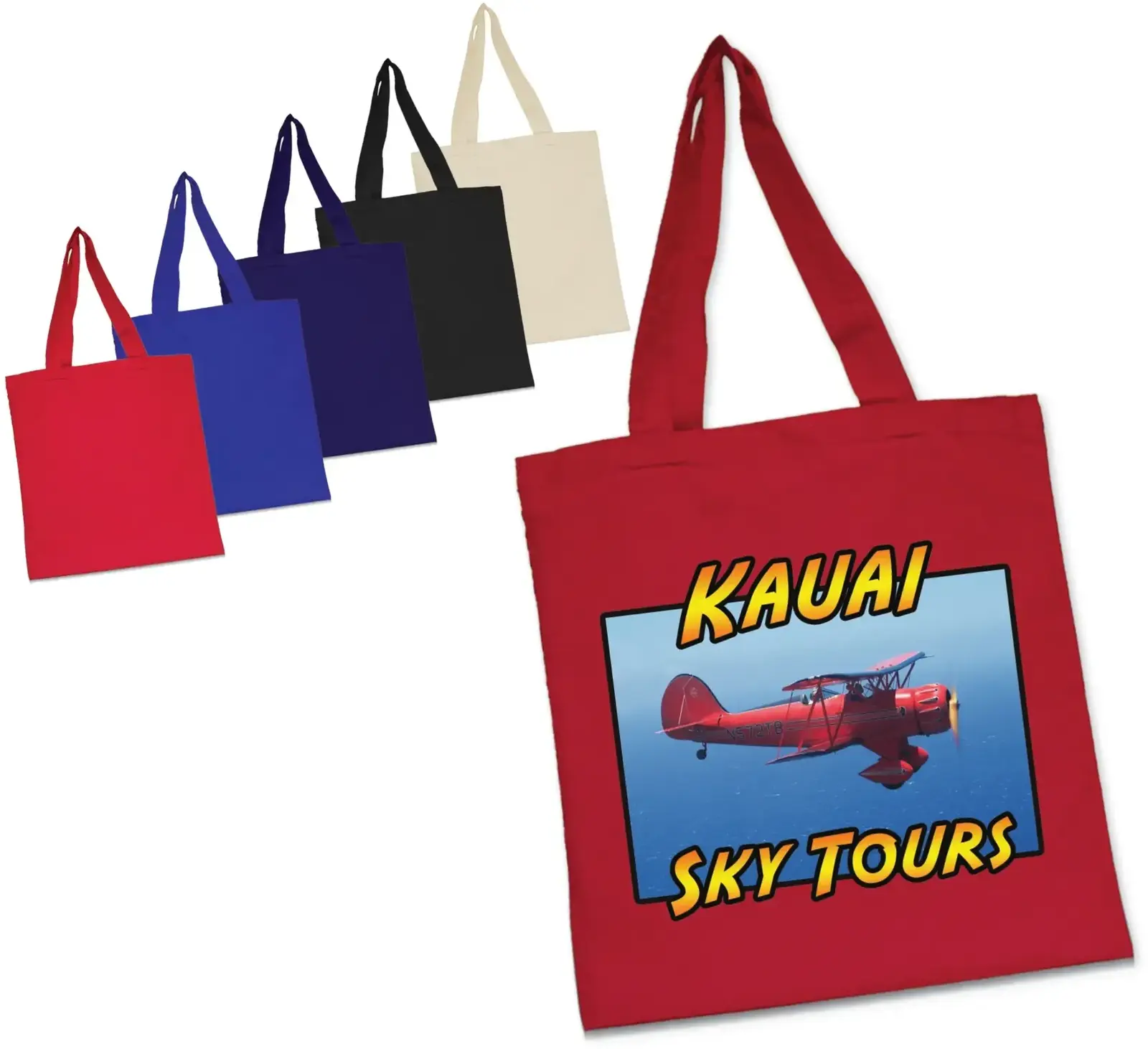 Custom Kauai Tote Bag - Vibrant Full Color Logo Print - Eco-Friendly Retail Tote Solutions