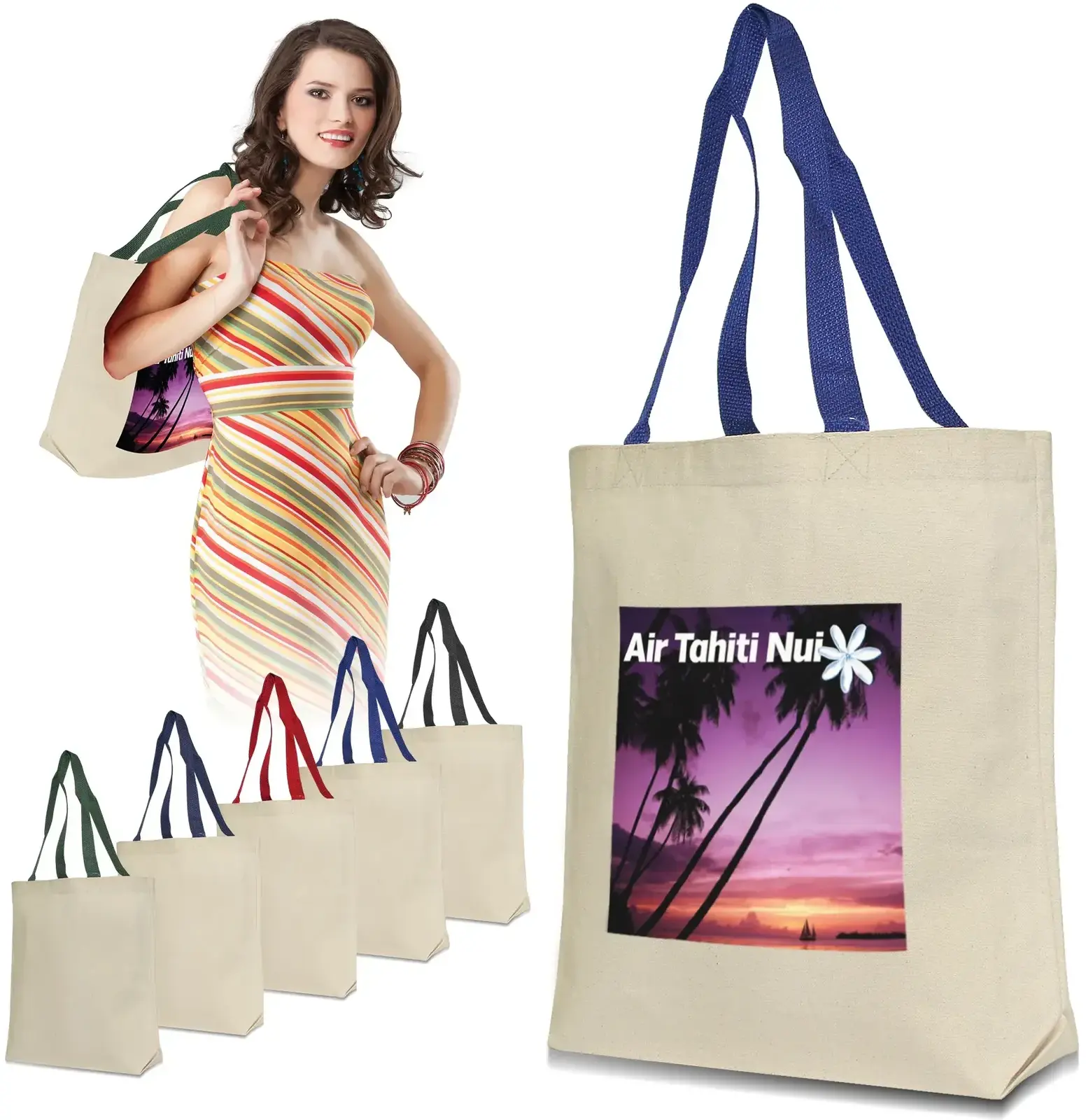 Durable Customizable Tahiti Tote Bags for Promotions