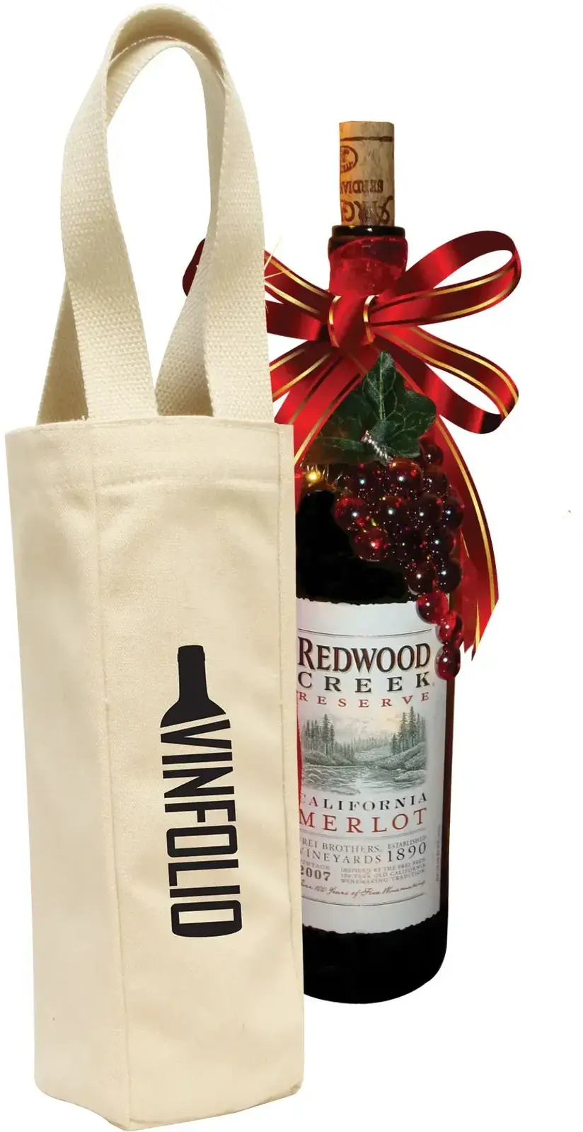 BrandGear Customizable Wine Tote - Easy-Carry Canvas Bag for Your Favorite Vintage