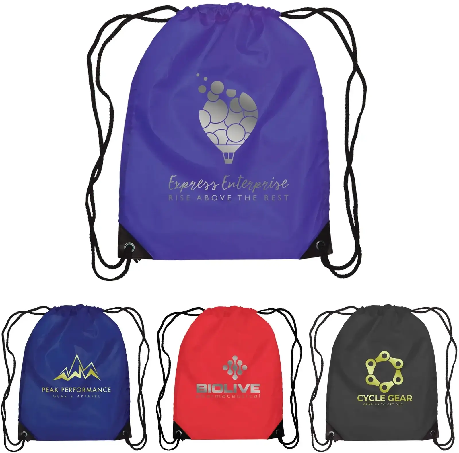 Drawstring Backpack - 210D Polyester (Metallic Imprint)