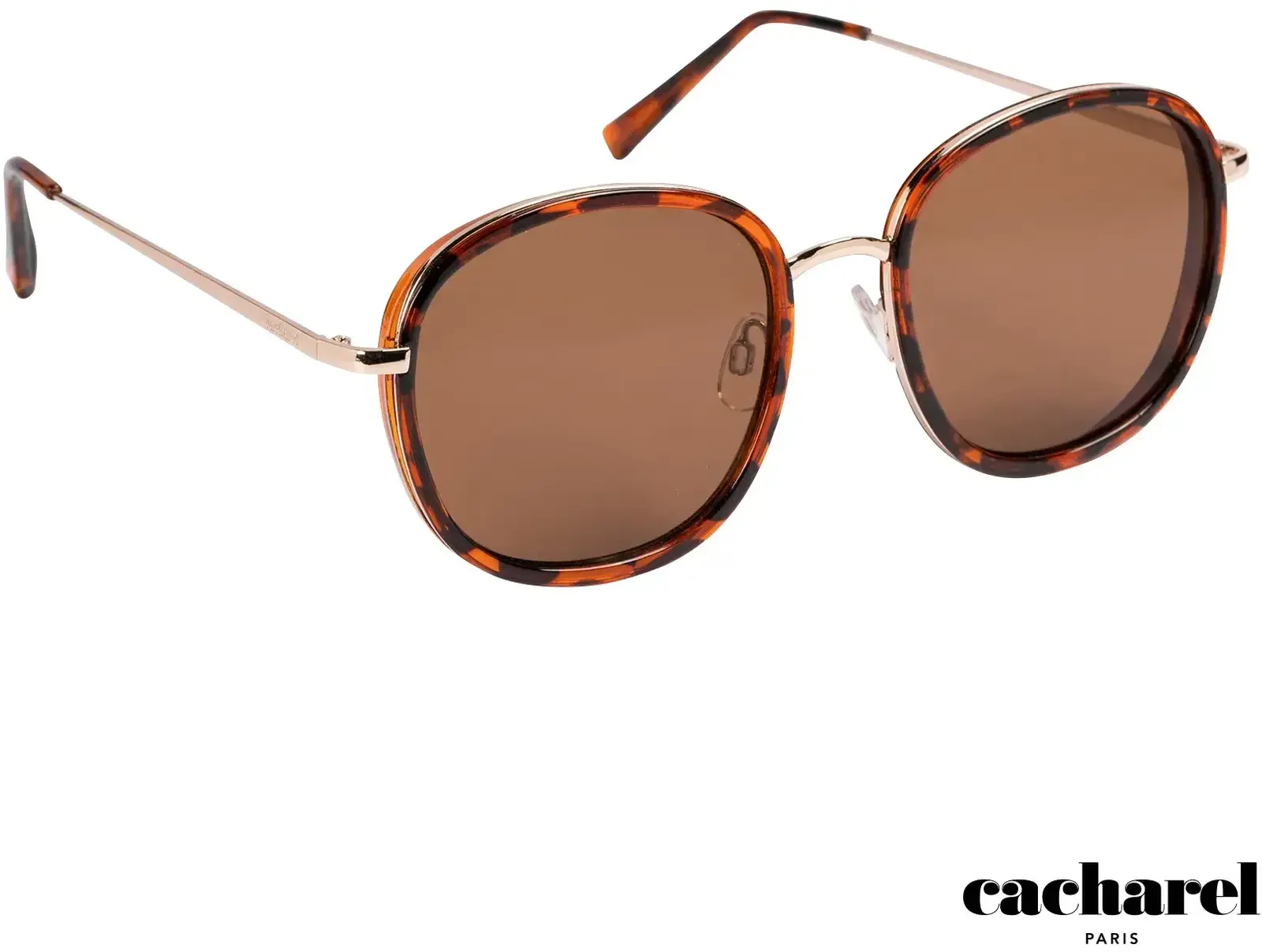 Cacharel® Odeon Stylish Sunglasses with Tortoise Acrylic & Gold Accents