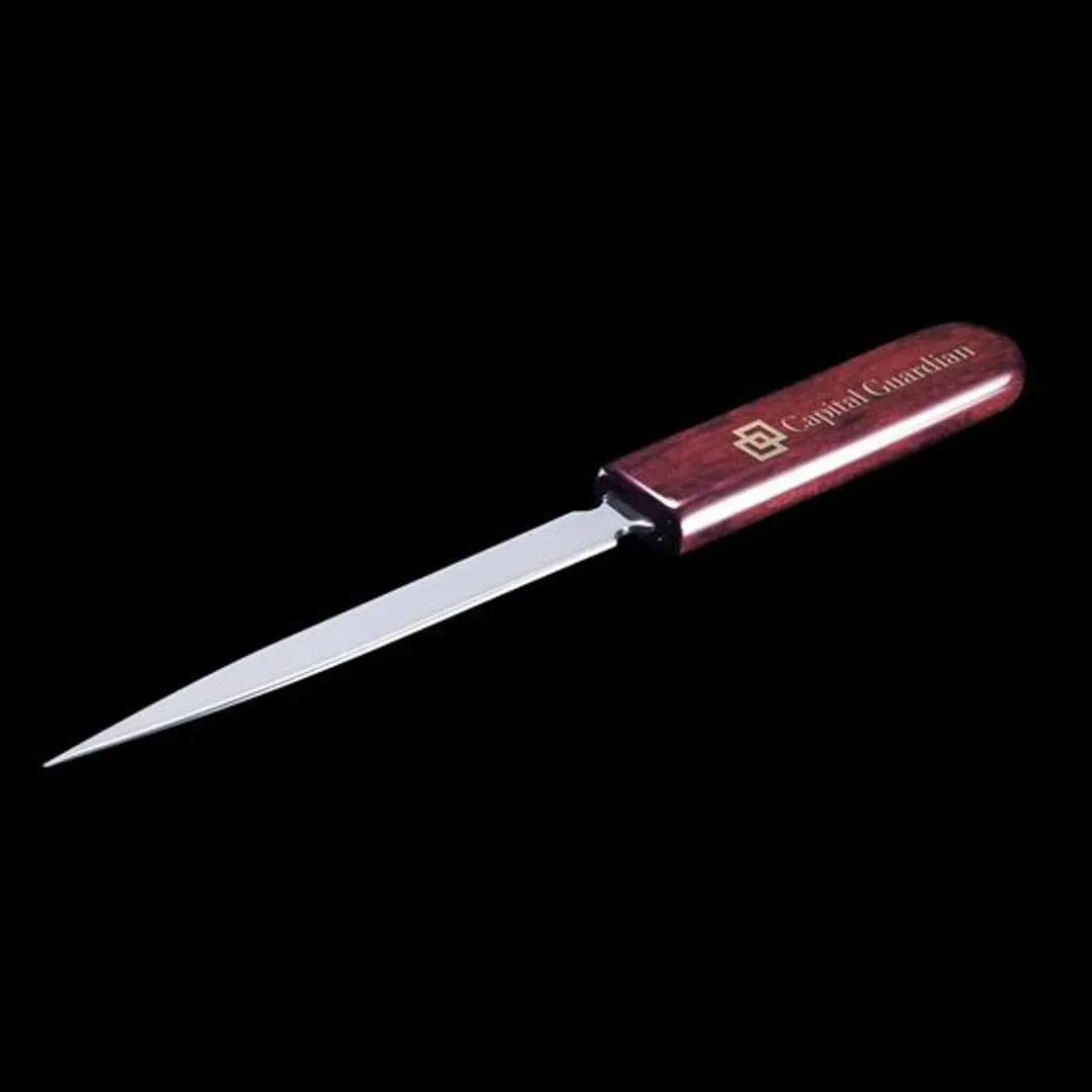 Elegant Rosewood & Gold/Chrome Custom Letter Opener