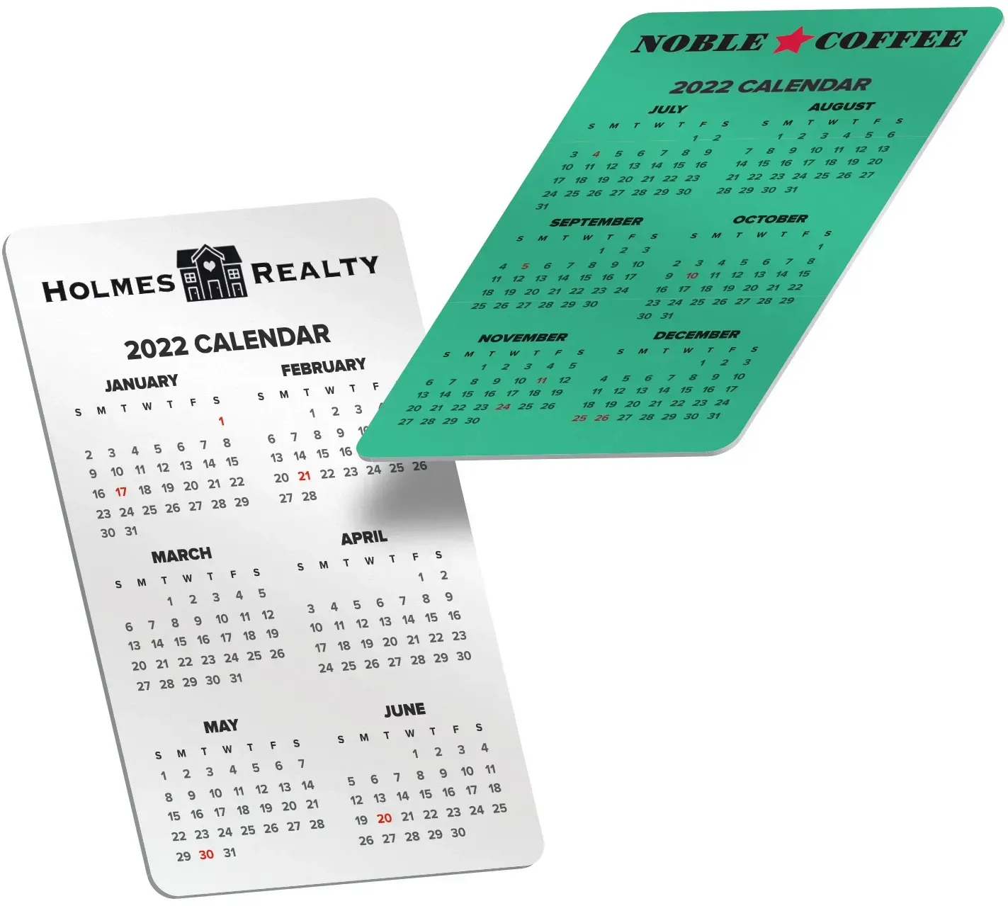 Customized Wallet Calendar Cards