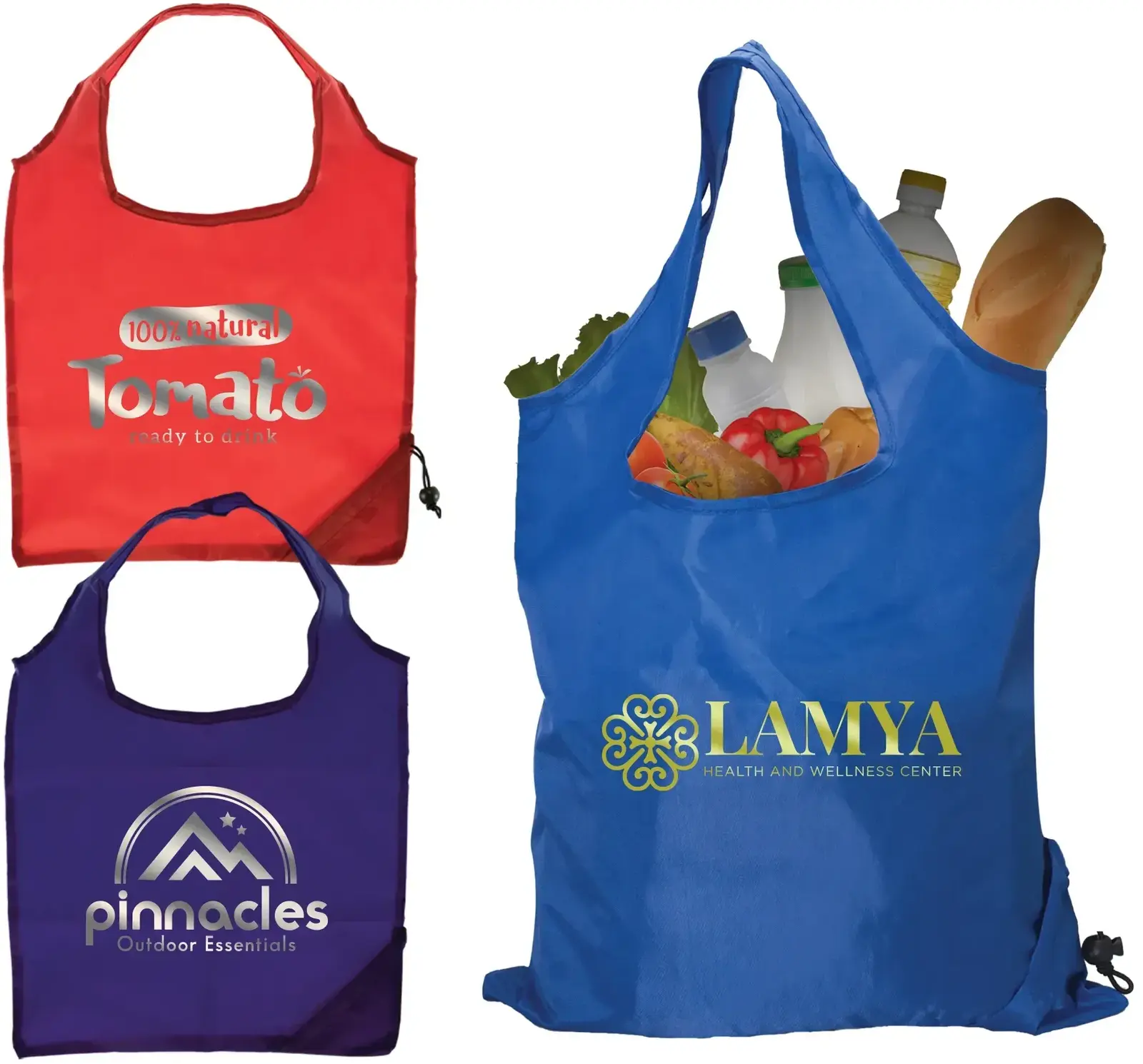 Foldaway Shopping Tote Bag - 210D Polyester (Metallic imprint)