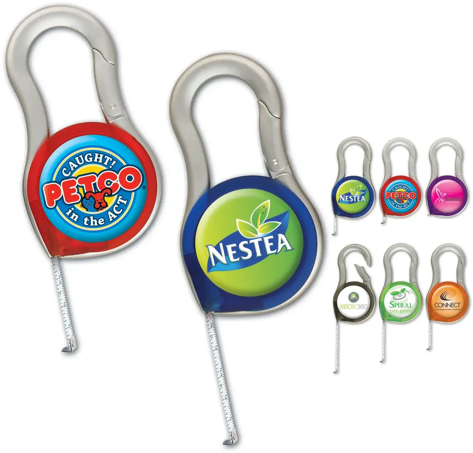 Customized Logo Carabiner Tape Measure with 6-Ft Long Retractable Metal Tape Blade