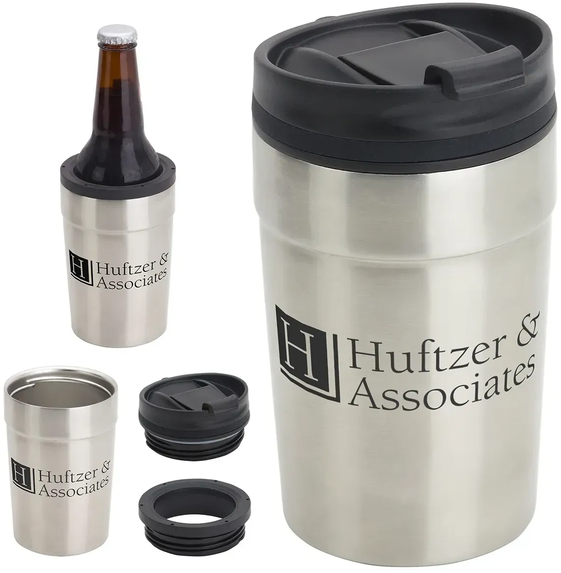 Logo-Coated Copper Tumbler + Can Cooler (12 oz)