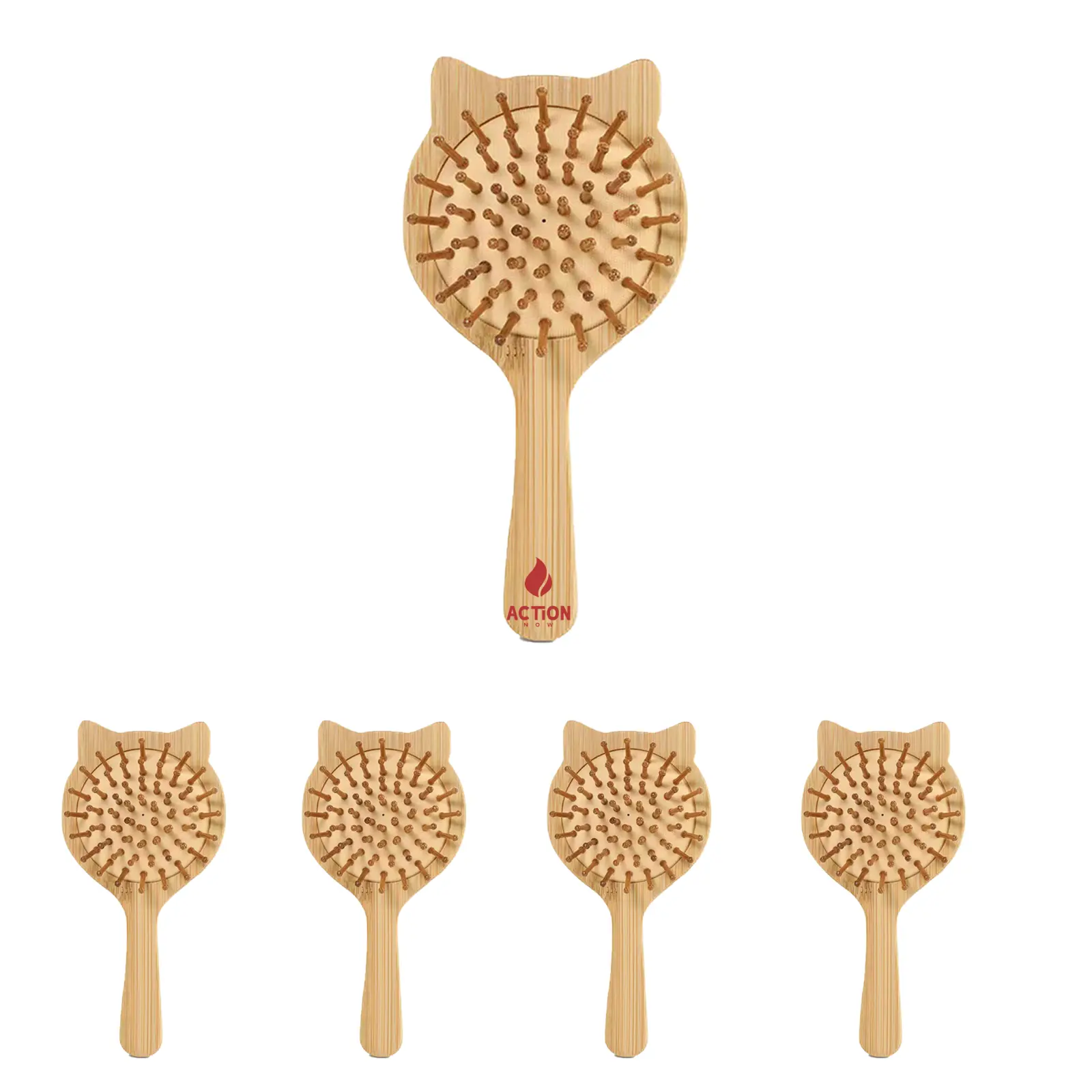 Cat Shape Bamboo Comb