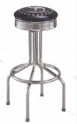 Chrome Ring Bar Stool with Seat Logo