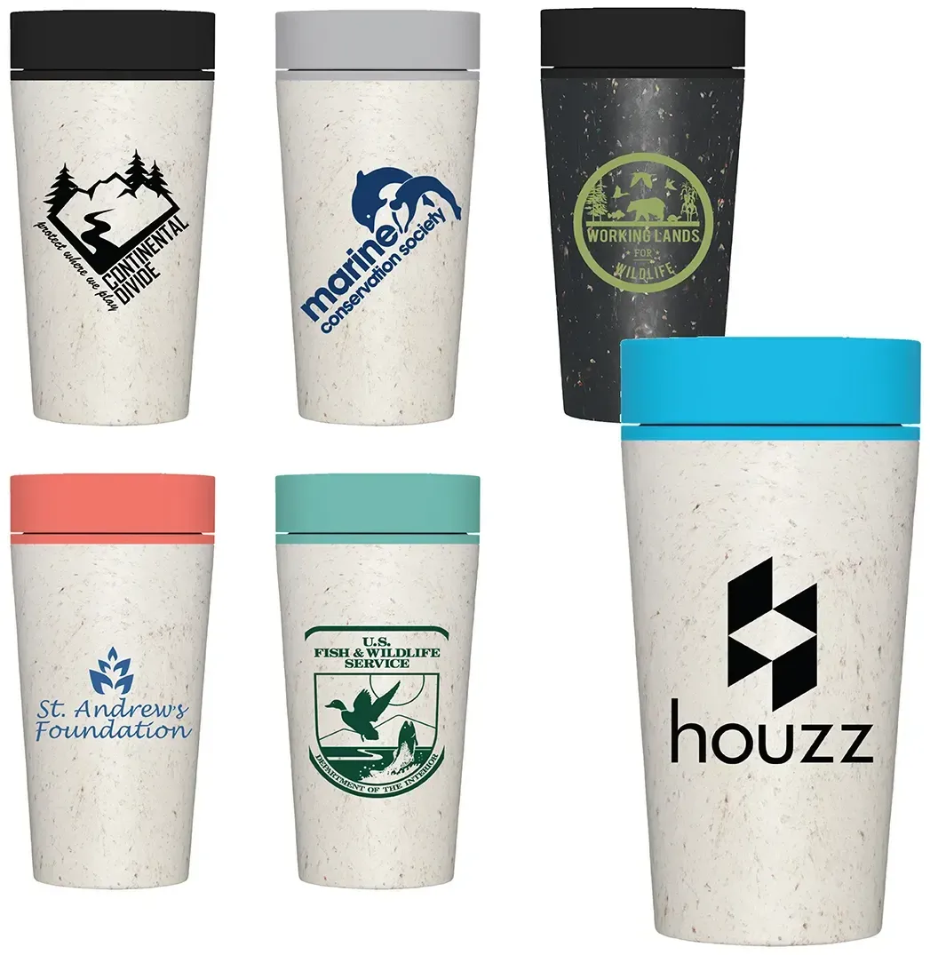 Recycled Circular 12 oz. Travel Cup: 10-Year Lifespan, Leakproof and BPA-Free