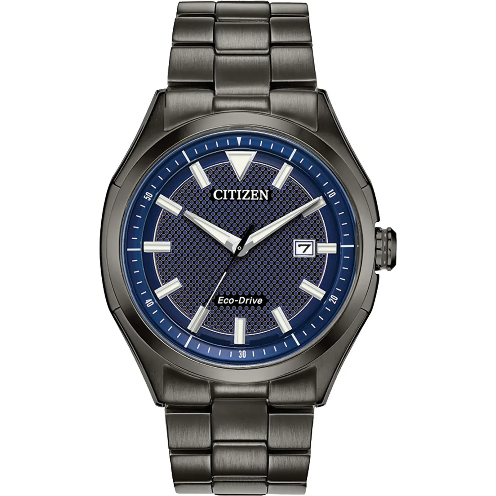 Citizen AW114752L Men's Eco-Drive WDR Watch, Dk Grey SS with Blue Dial