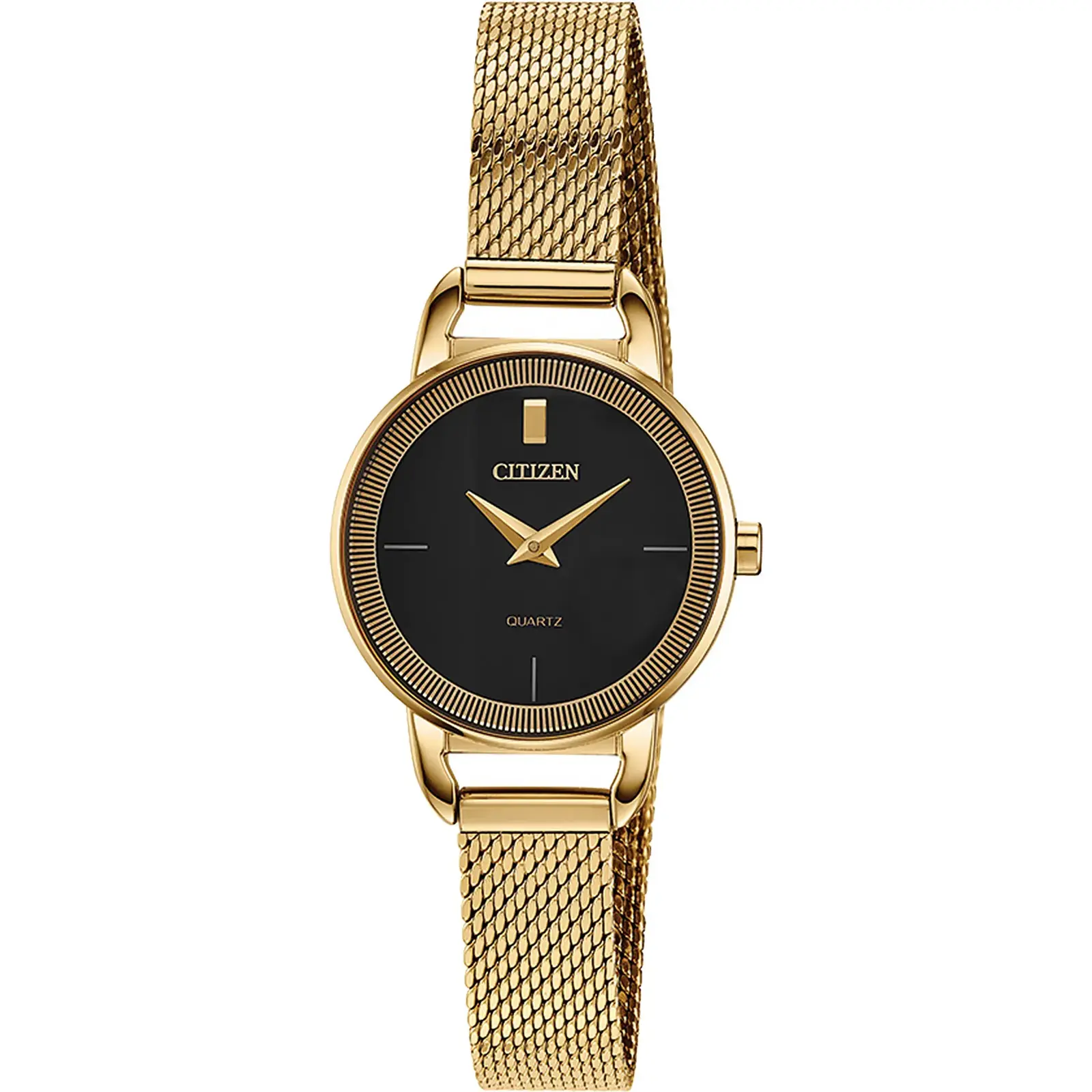 Citizen EZ700254E Women's Quartz Watch, Gold-tone Mesh with Black Dial