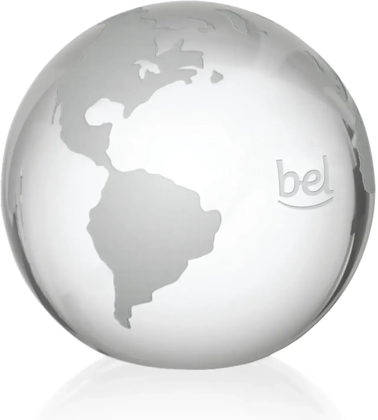 Clear Frosted Globe Paperweight - Etched Custom Logo