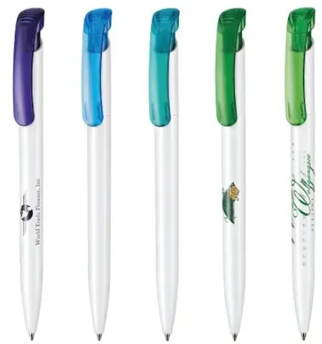 Custom Branded Clear Gloss Ballpoint Pen with Translucent Clip