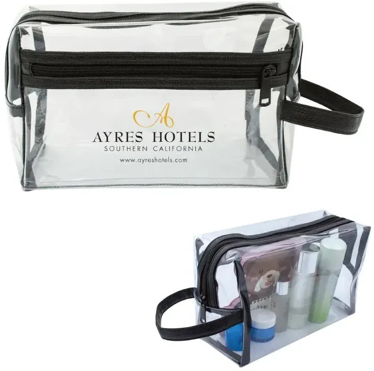 Personalized Clear Vinyl PVC Toiletries Bag